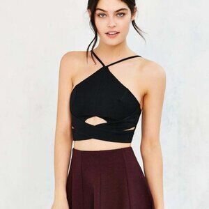 Urban Outfitters Out From Under High Neck Cutout Black Bra Top Size S